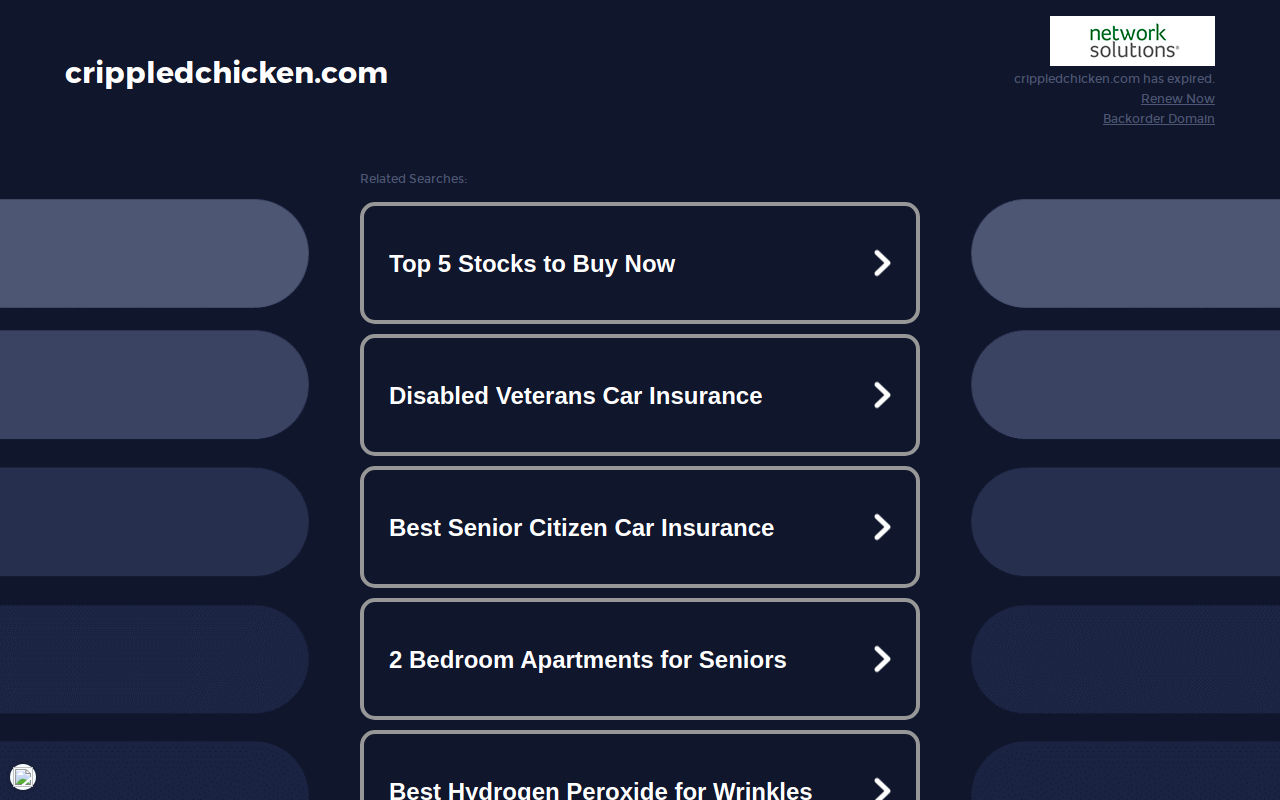 Crippled Chicken website preview