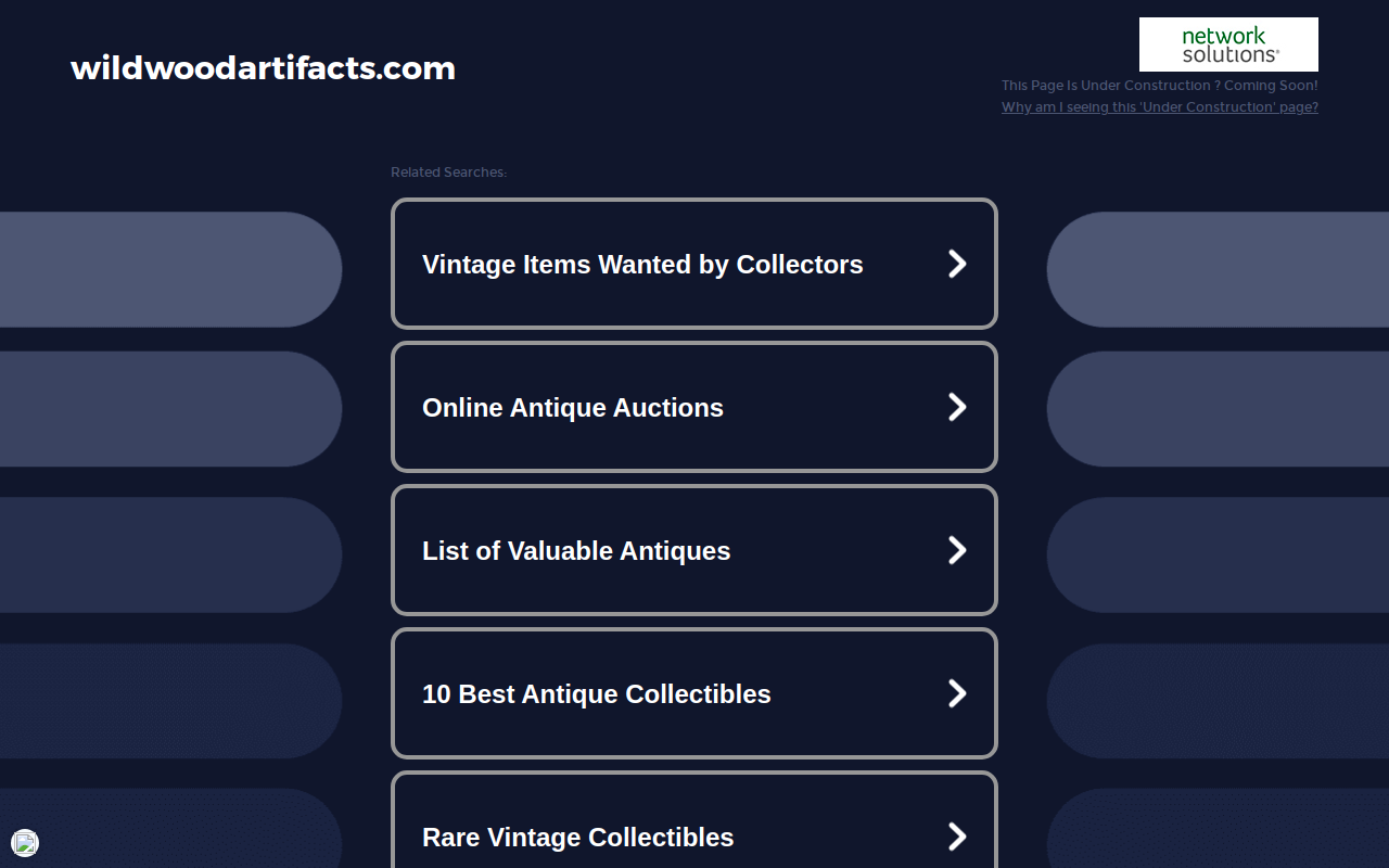 Artifacts Art & Antiques website preview