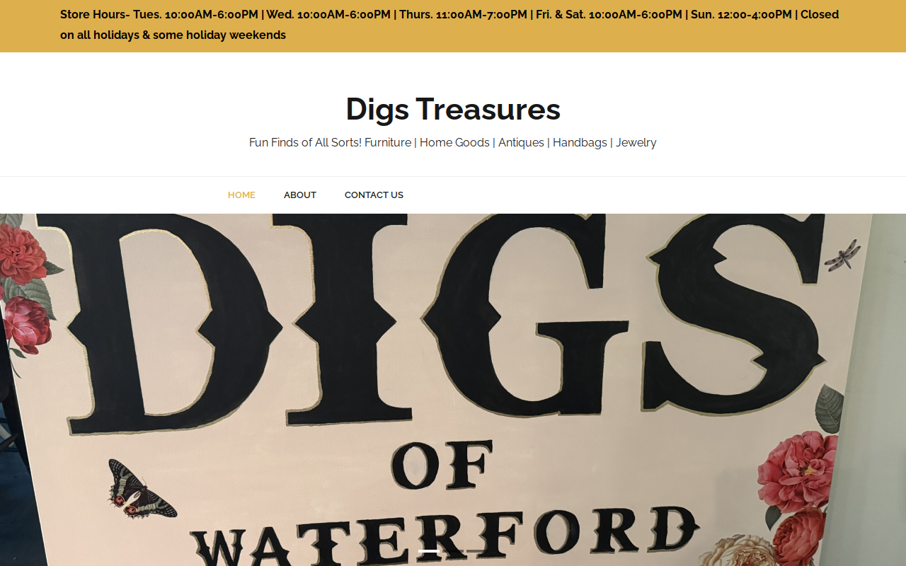 Digs Consignment Studio website preview