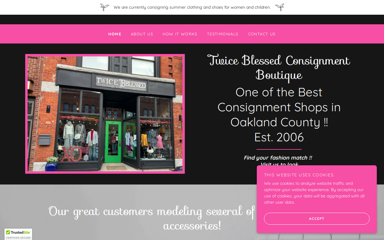Twice Blessed Consignment website preview