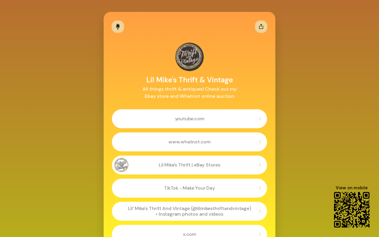 Lil Mike's Thrift and Vintage website preview