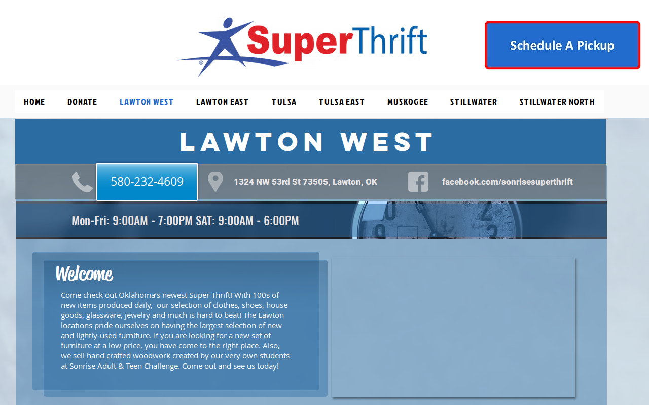Sonrise Super Thrift website preview