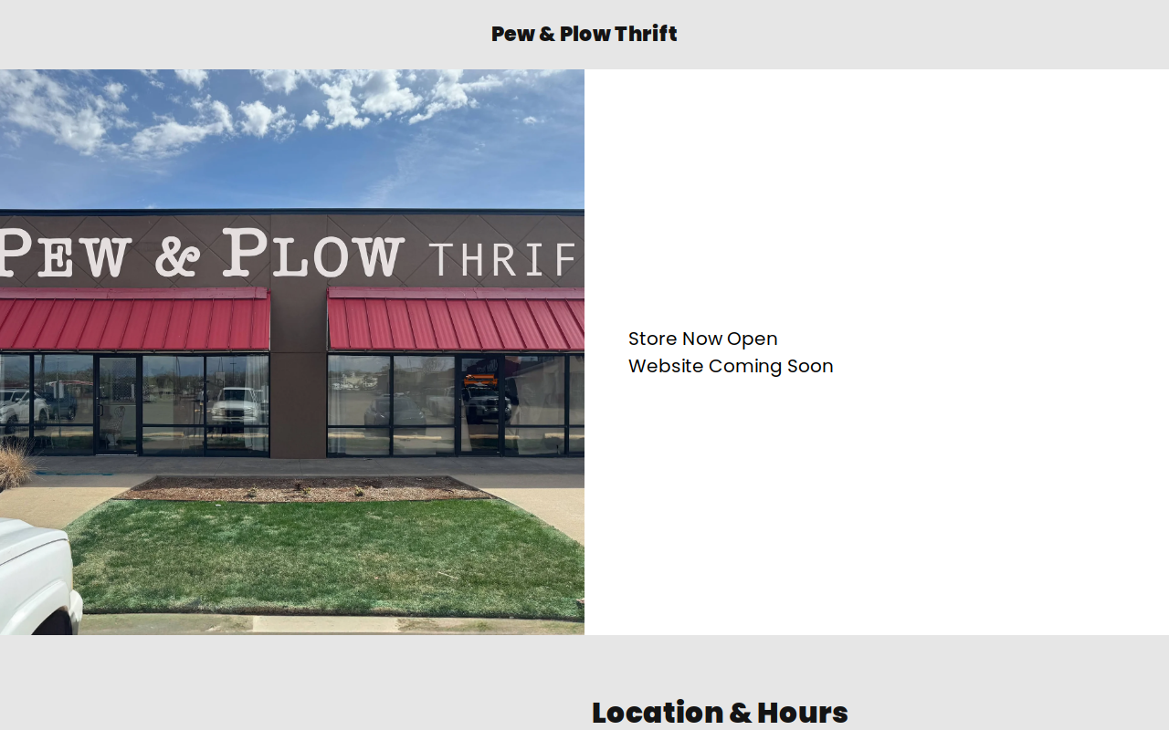 Pew & Plow Thrift website preview