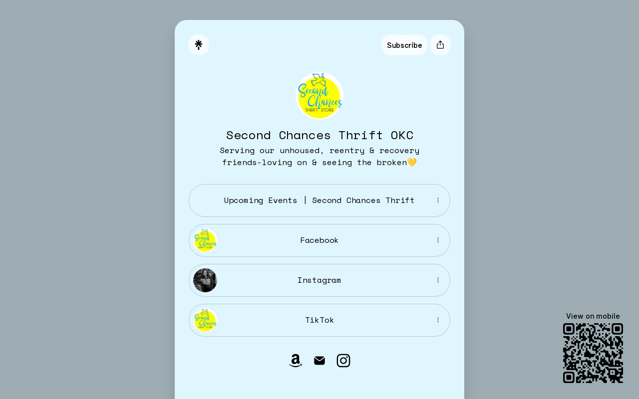 Second Chances Thrift Store website preview