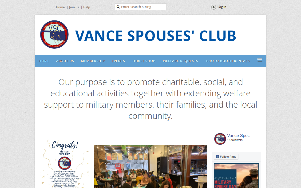 Vance AFB Thrift Shop website preview