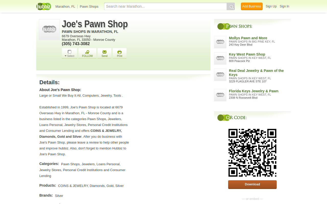 Joe's Pawn Shop website preview
