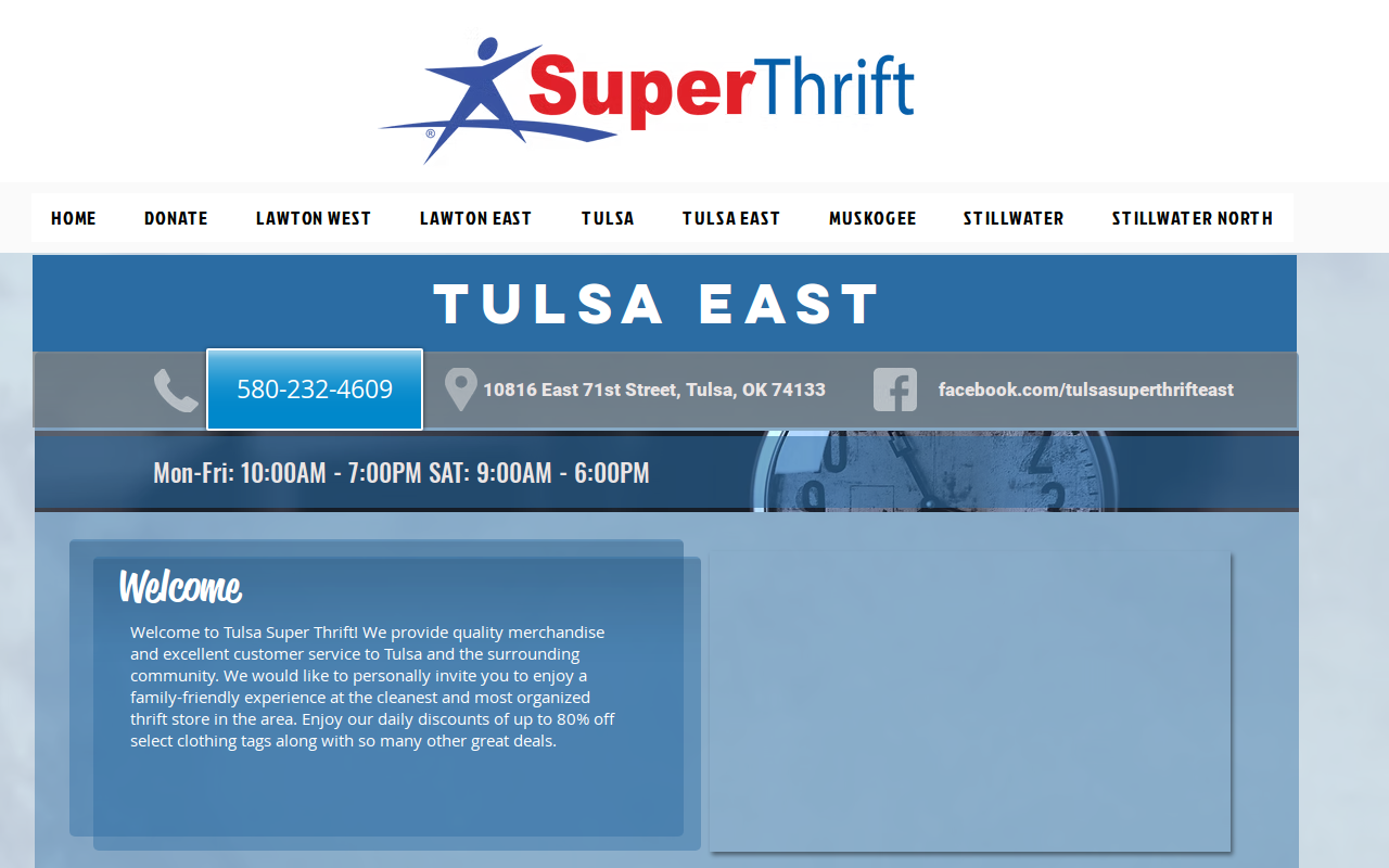 Tulsa Super Thrift East website preview