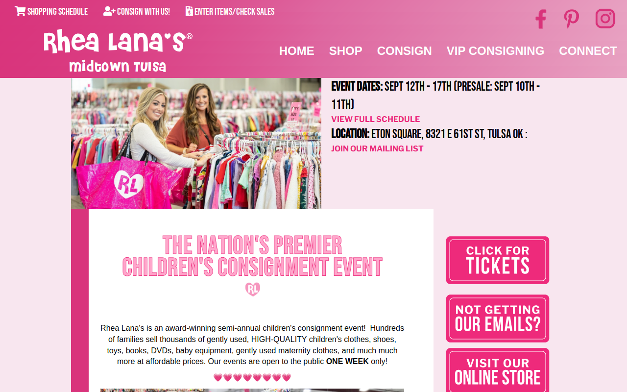 Rhea Lana's of Midtown Tulsa website preview