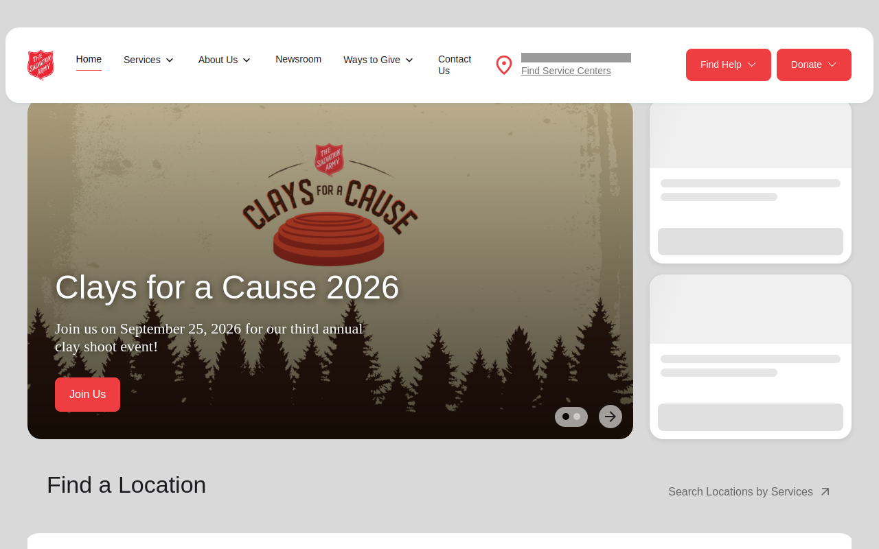 Salvation Army Thrift Store website preview