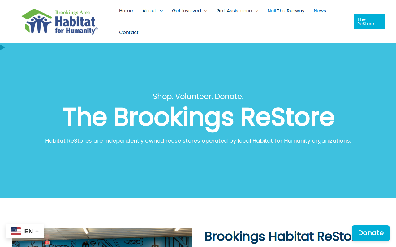Brookings Habitat Restore website preview