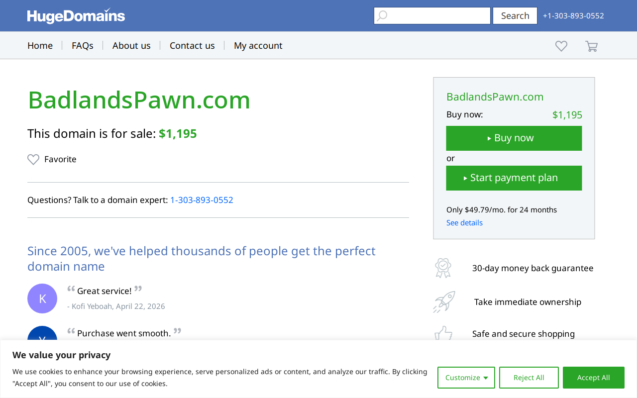 Badlands Pawn, Gold & Jewelry website preview