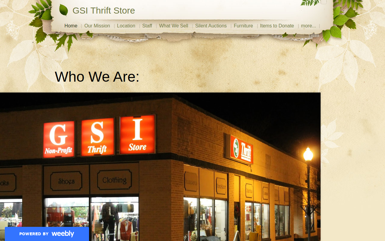 GSI Thrift website preview