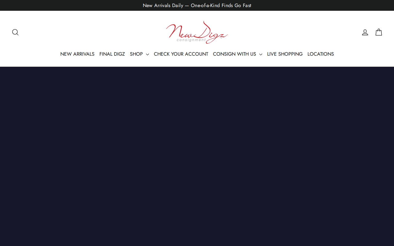 New Digz Consignment website preview