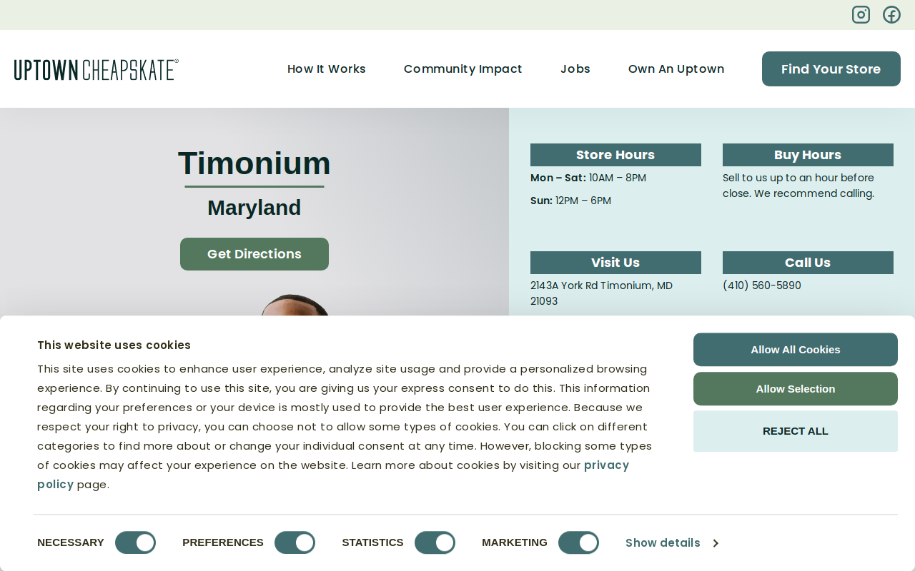 Uptown Cheapskate website preview