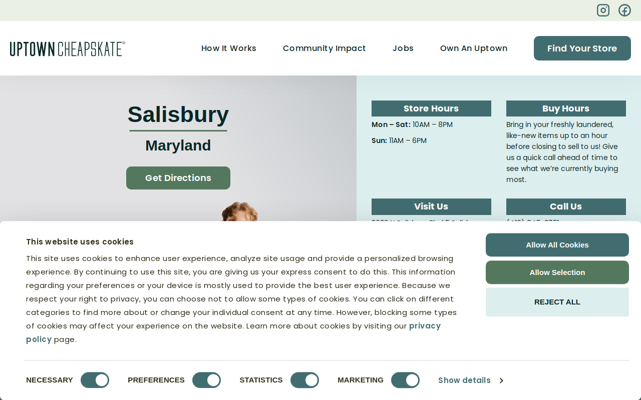 Uptown Cheapskate website preview
