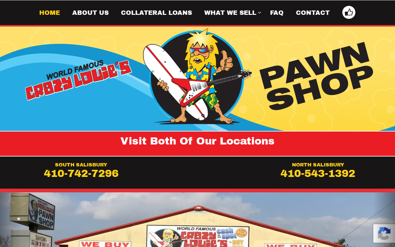 Crazy Louie's Pawn Shop website preview