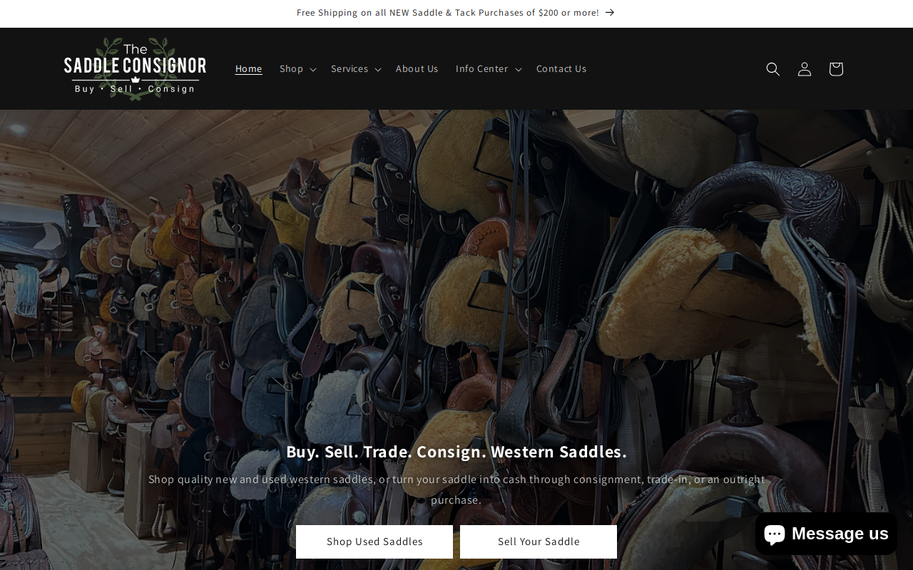 The Saddle Consignor website preview
