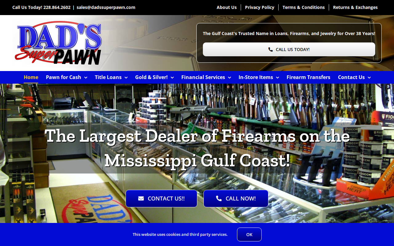 Dad's Super Pawn website preview