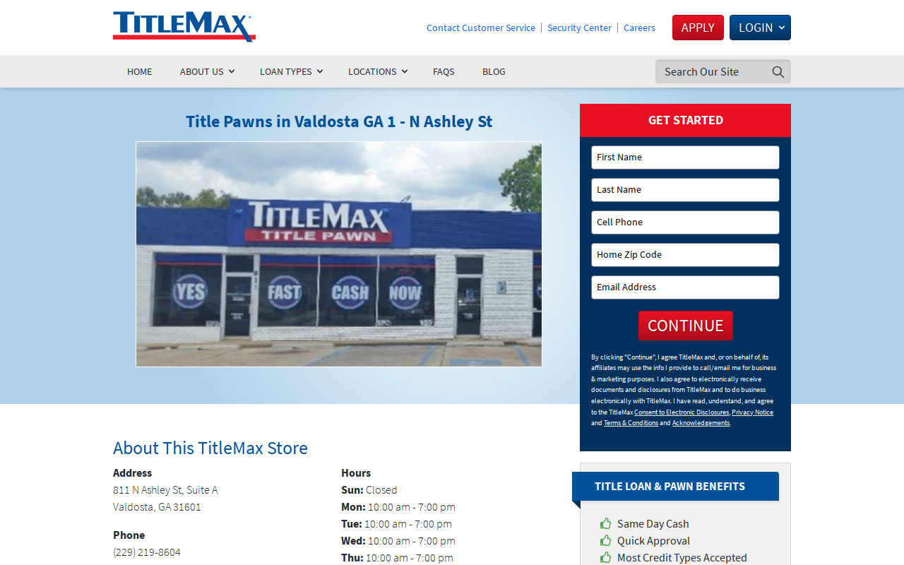 TitleMax Title Pawns website preview