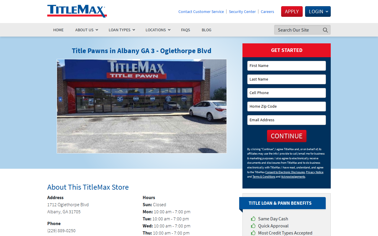 TitleMax Title Pawns website preview