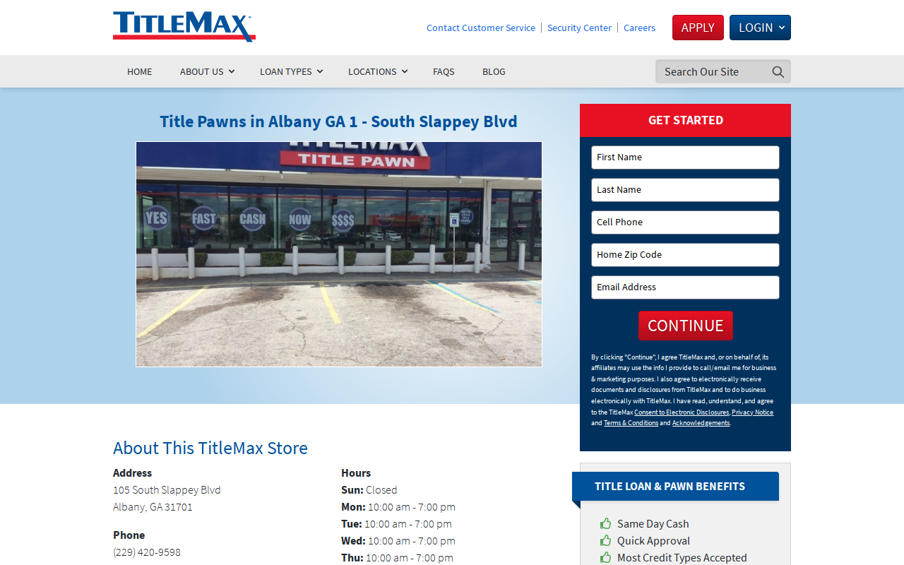 TitleMax Title Pawns website preview