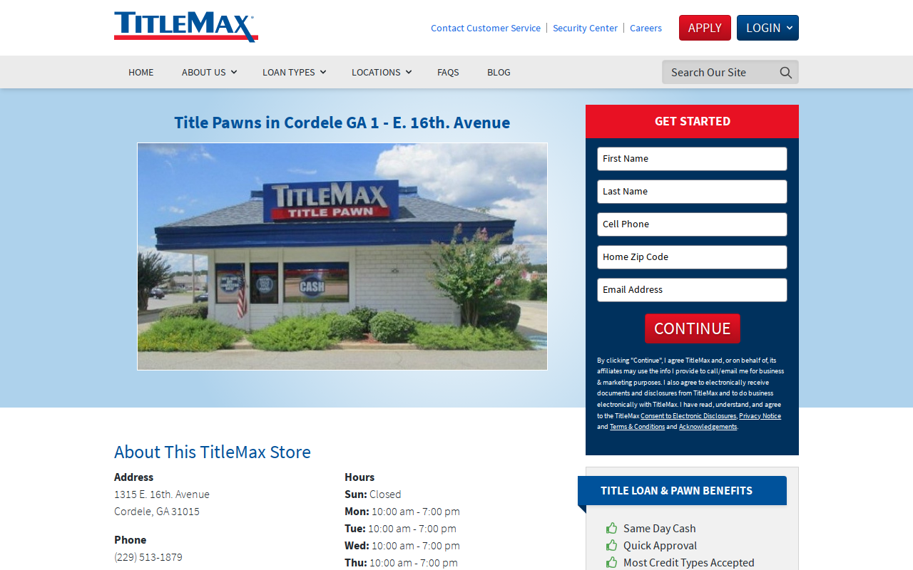 TitleMax Title Pawns website preview