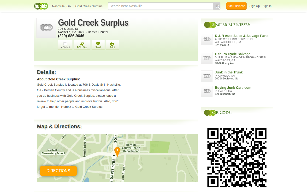 Gold Creek Surplus website preview
