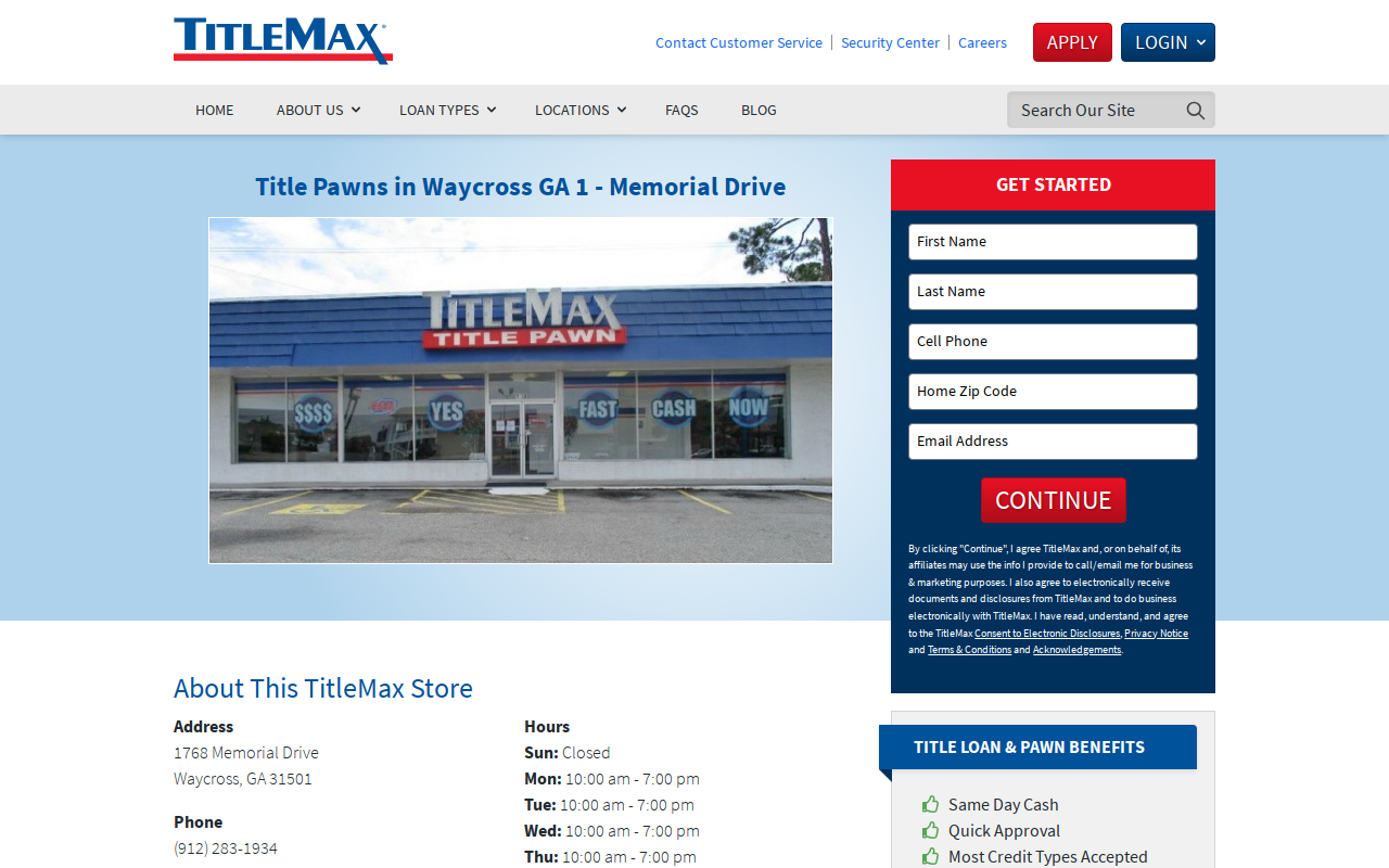 TitleMax Title Pawns website preview