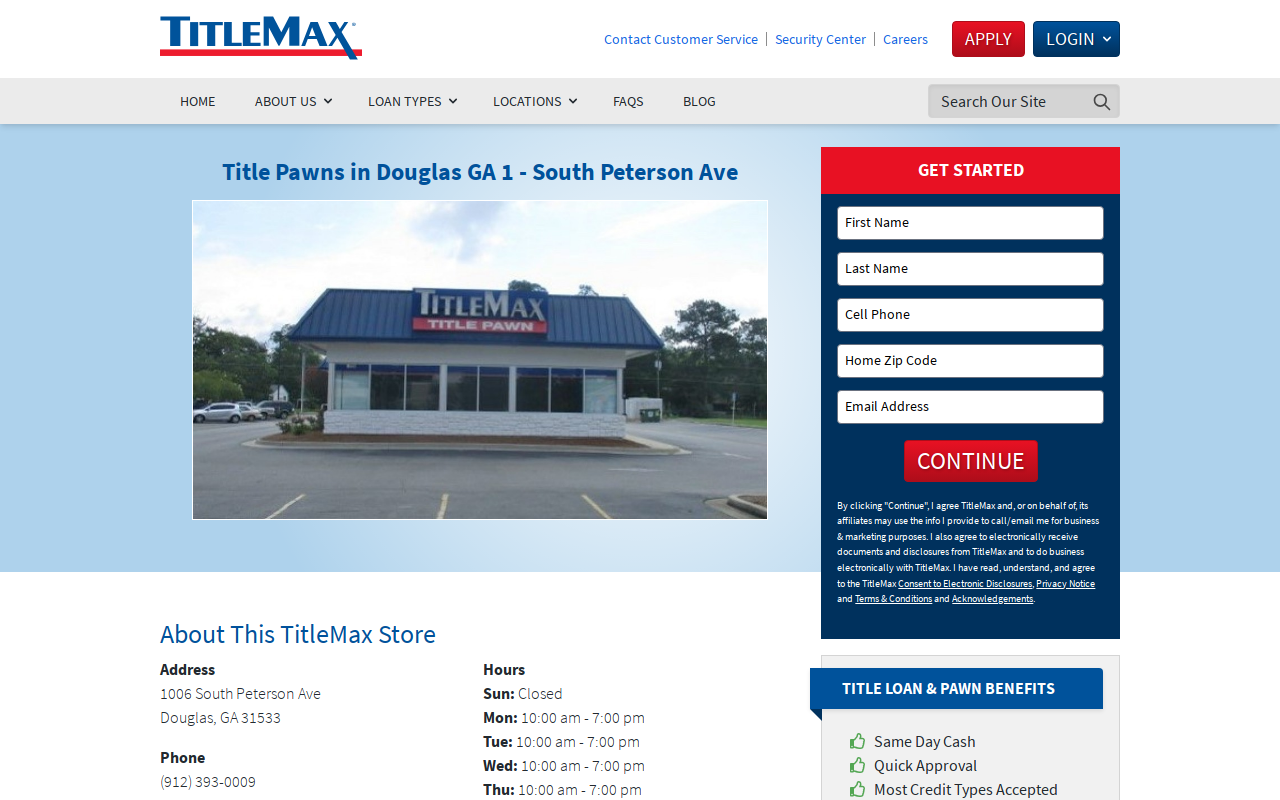 TitleMax Title Pawns website preview