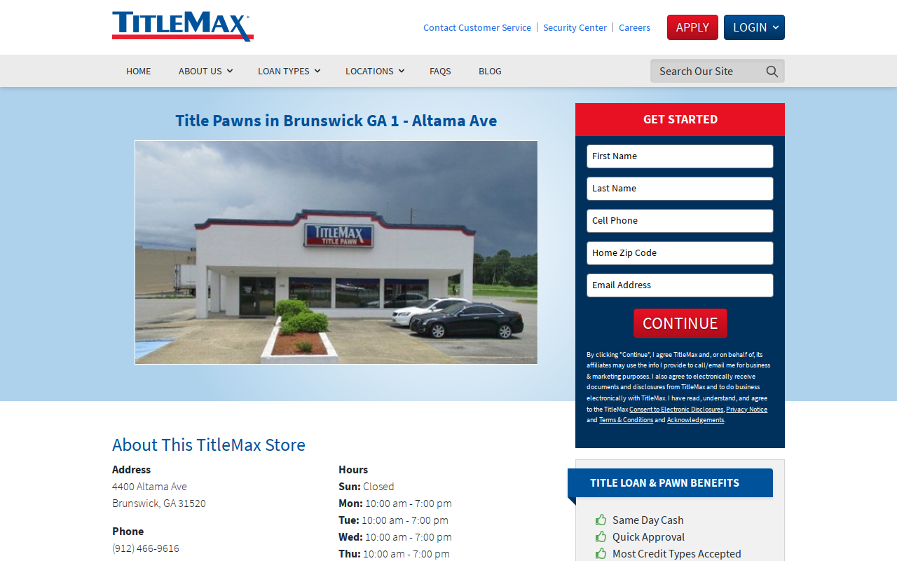 TitleMax Title Pawns website preview