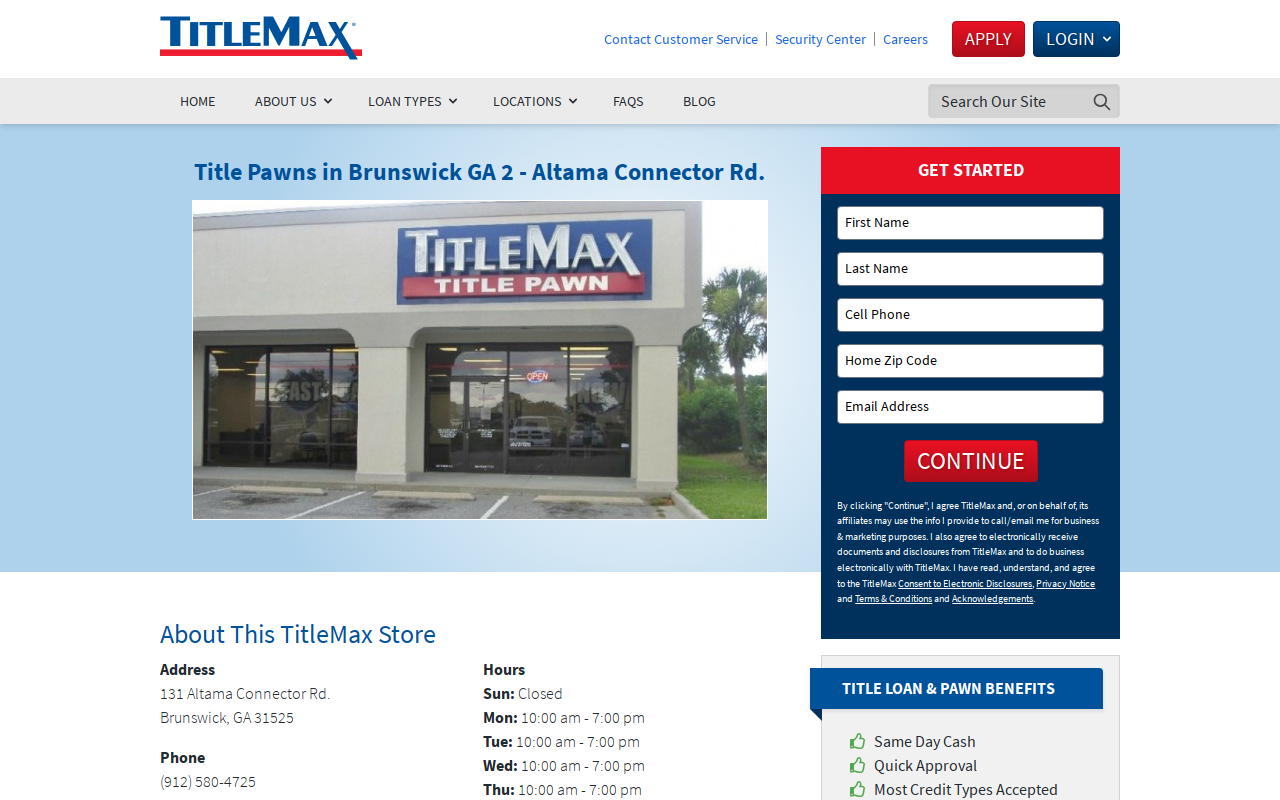 TitleMax Title Pawns website preview