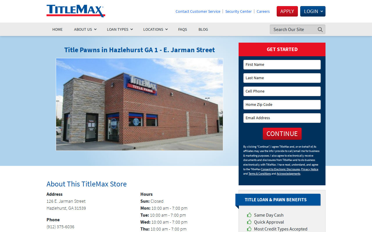 TitleMax Title Pawns website preview