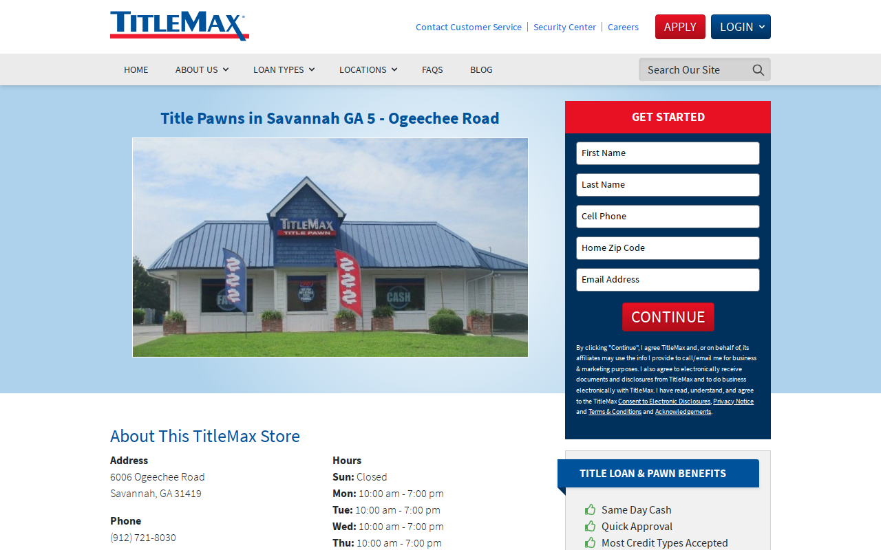 TitleMax Title Pawns website preview