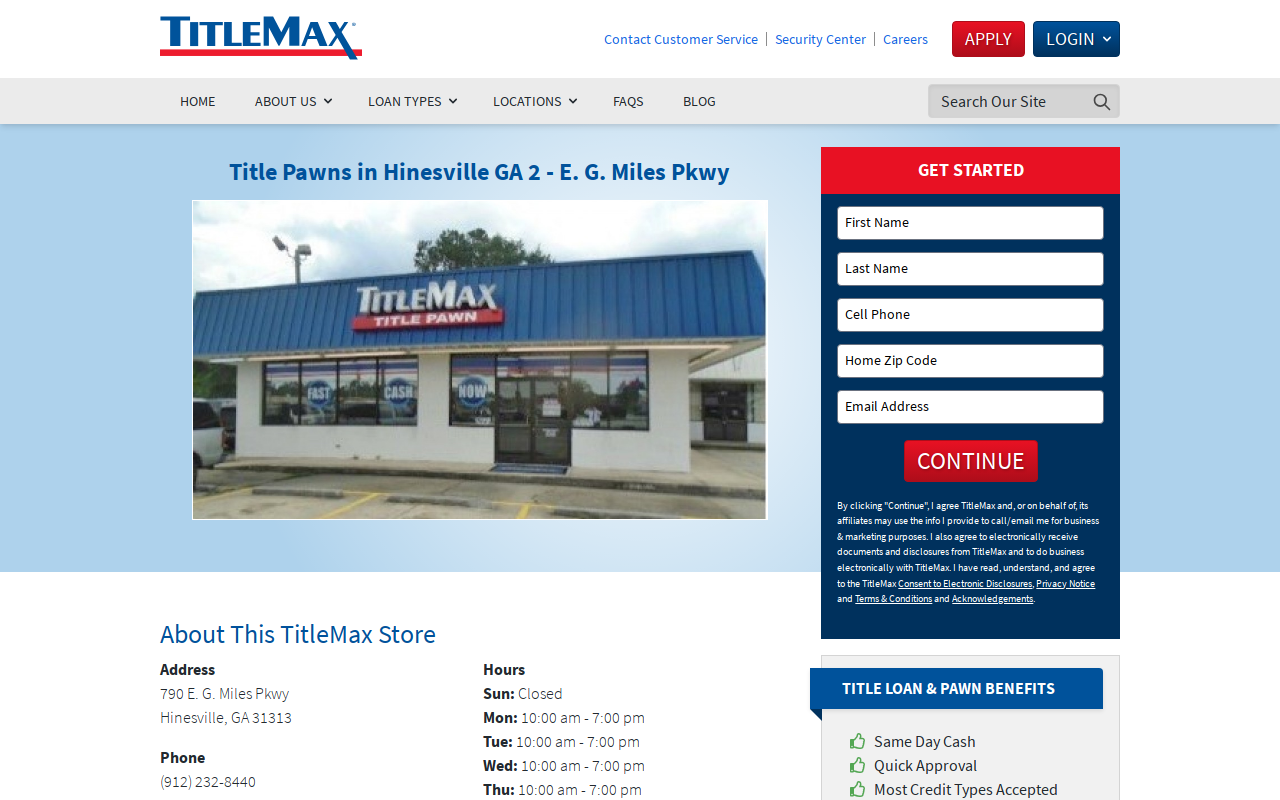 TitleMax Title Pawns website preview