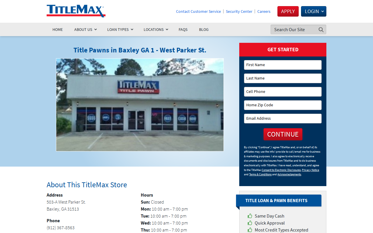 TitleMax Title Pawns website preview