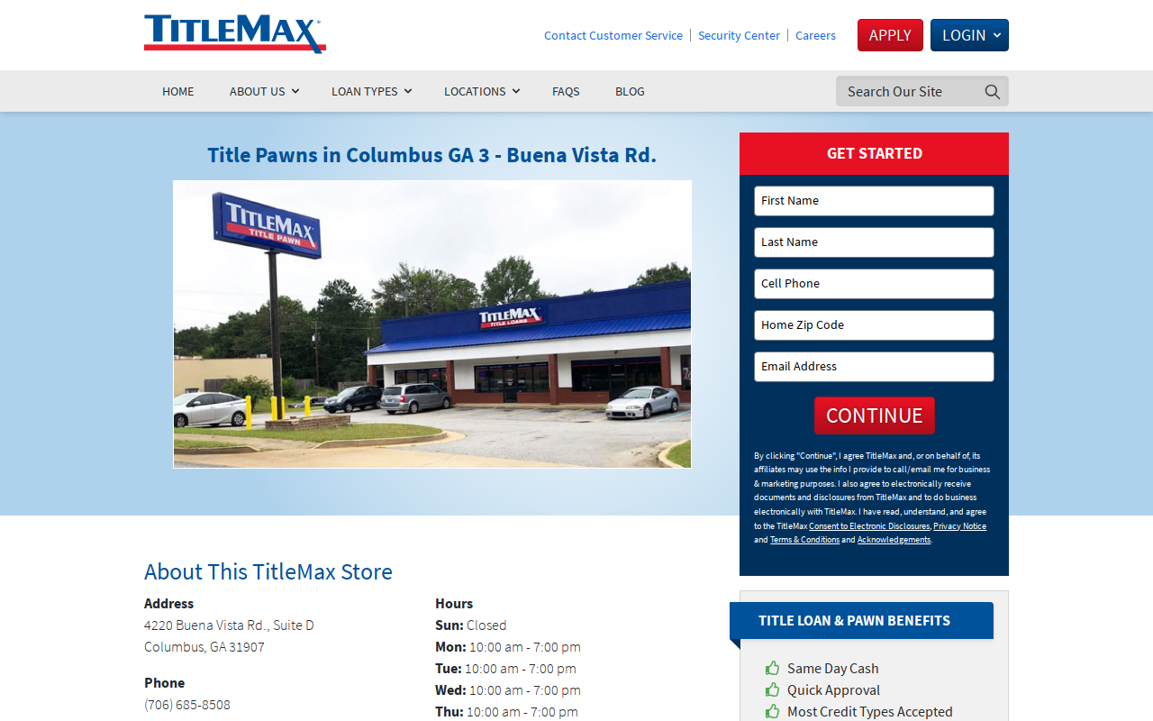 TitleMax Title Pawns website preview