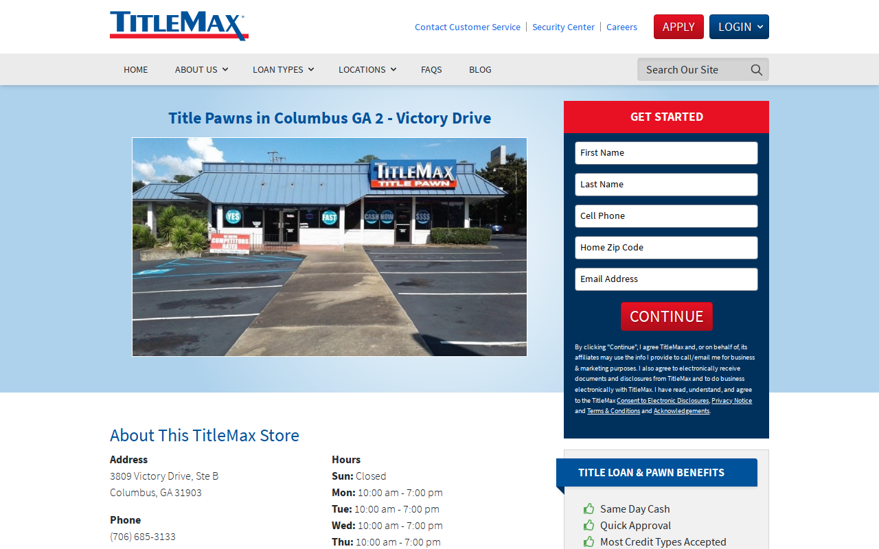 TitleMax Title Pawns website preview