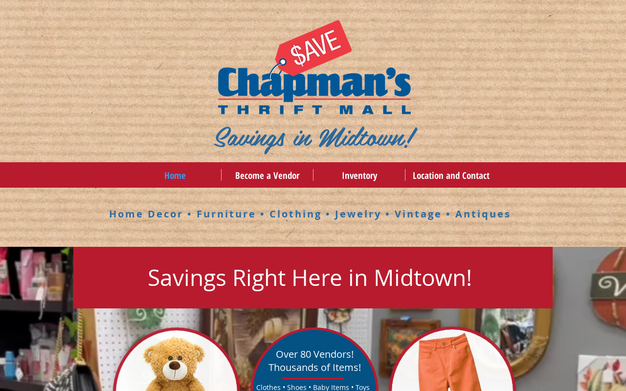 Chapman's Thrift Mall website preview