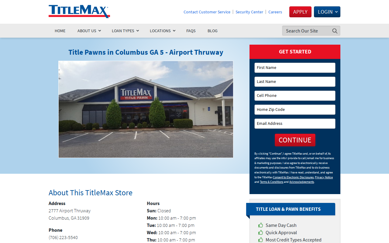 TitleMax Title Pawns website preview