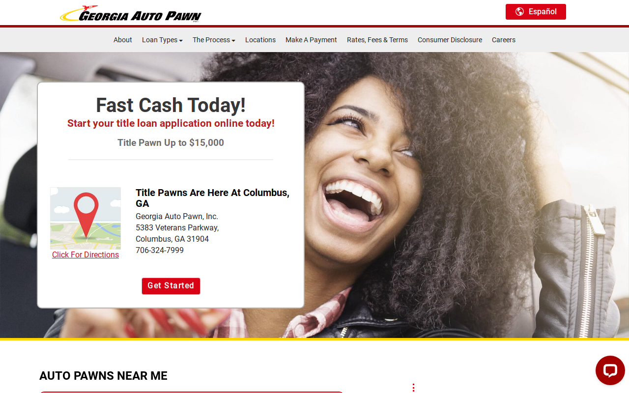 Georgia Auto Pawn website preview