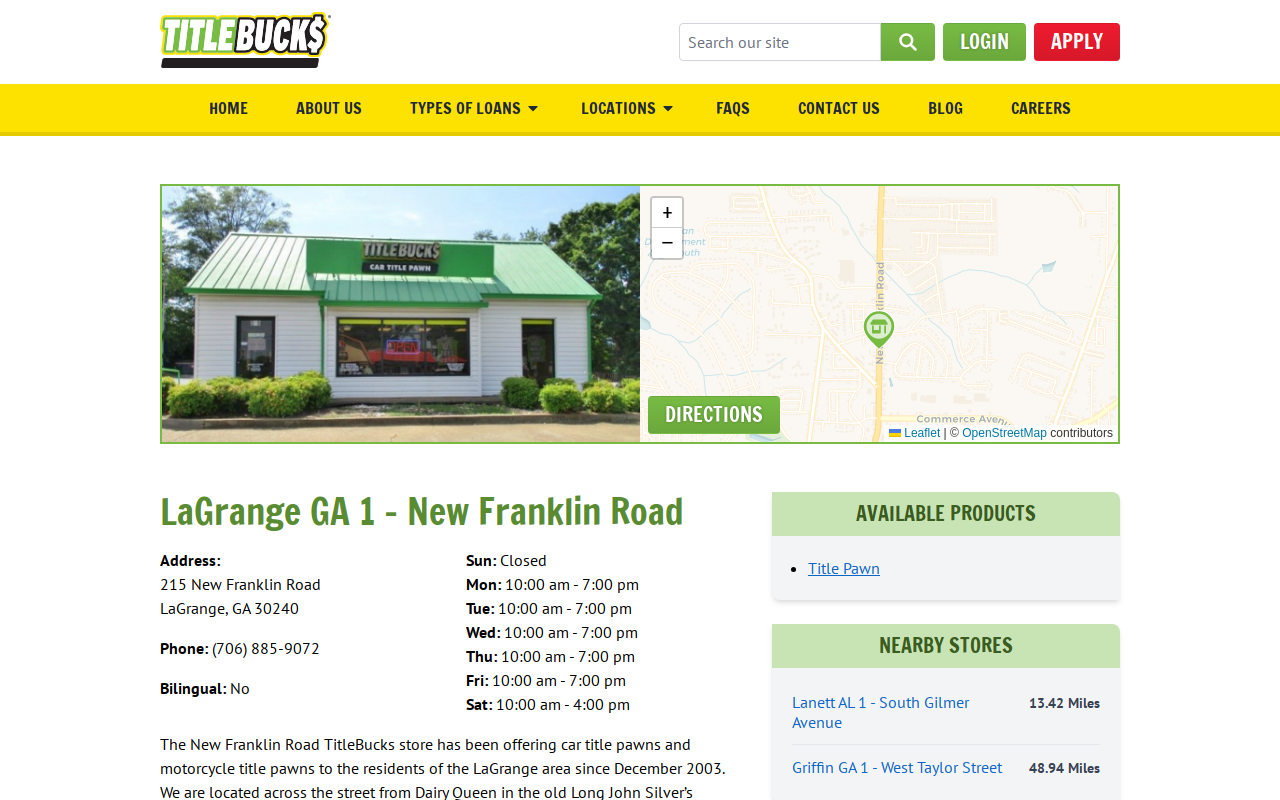 TitleBucks Title Pawns website preview