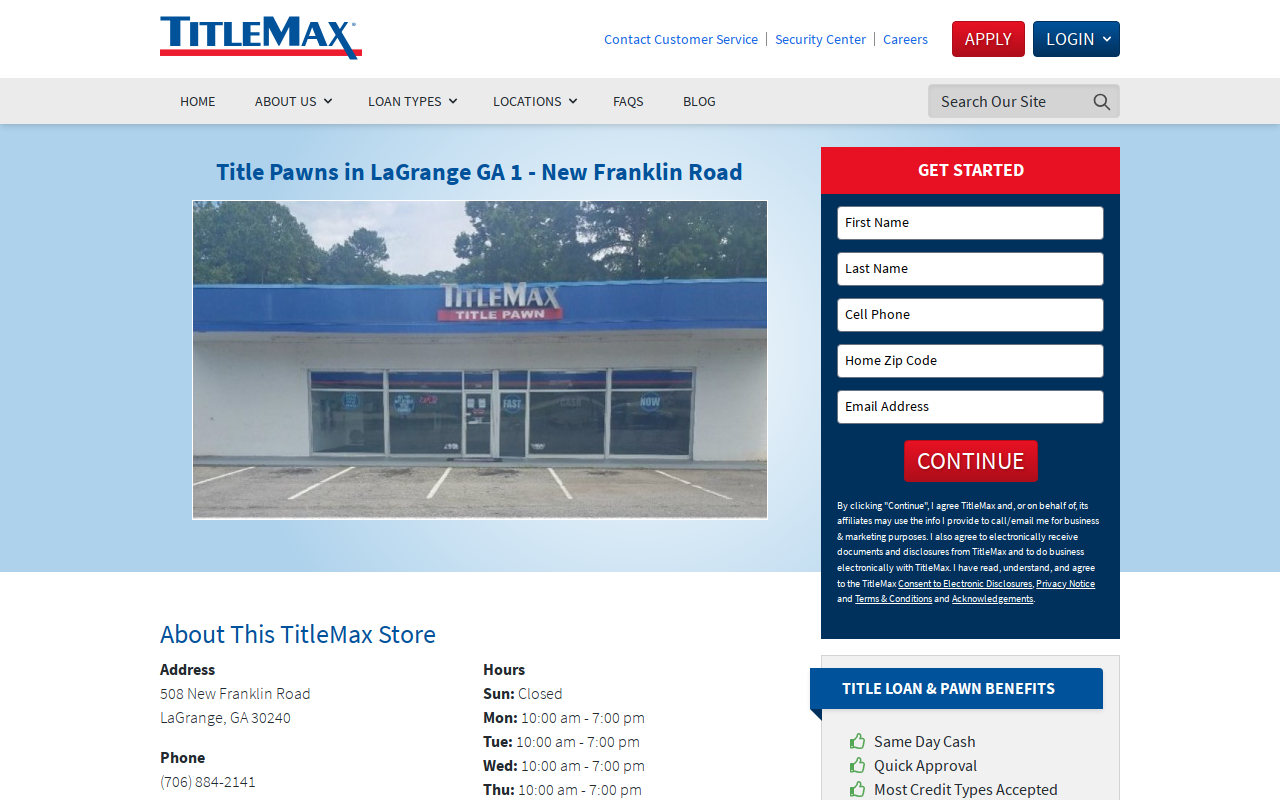 TitleMax Title Pawns website preview