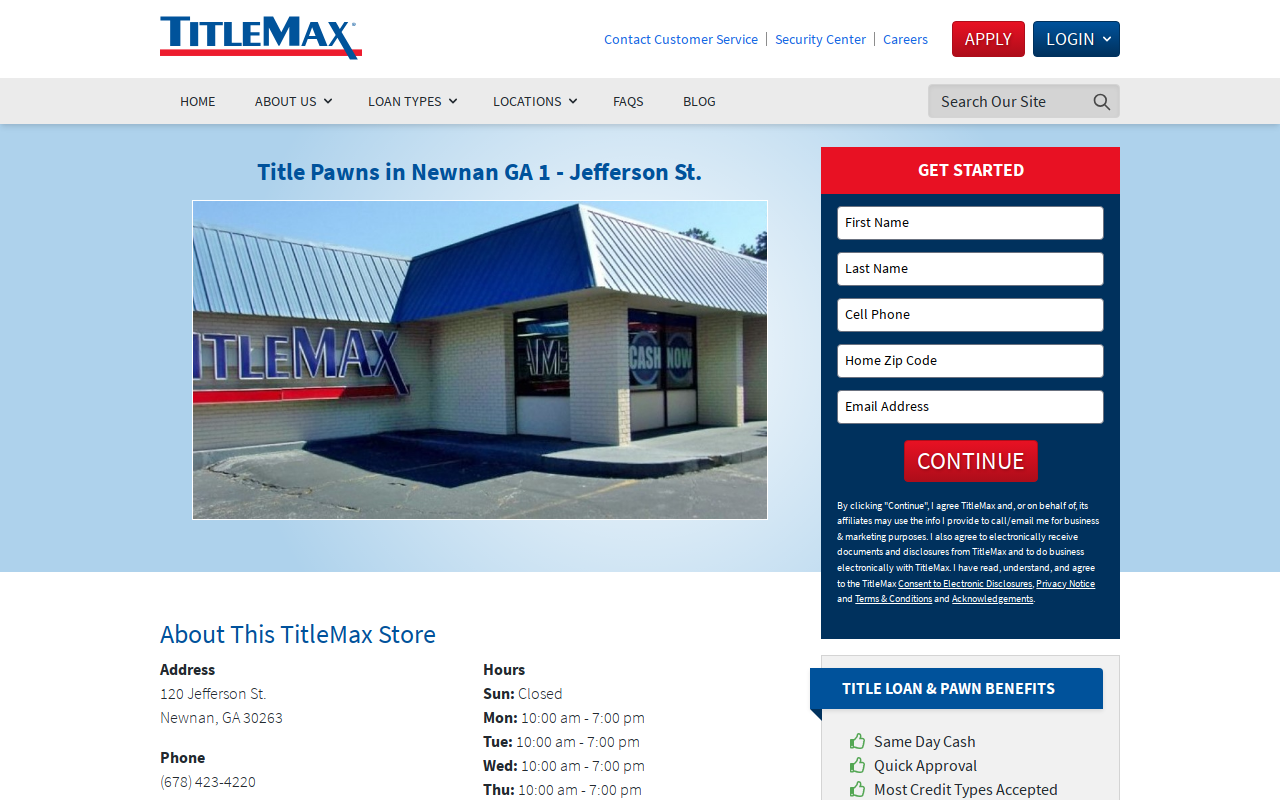 TitleMax Title Pawns website preview