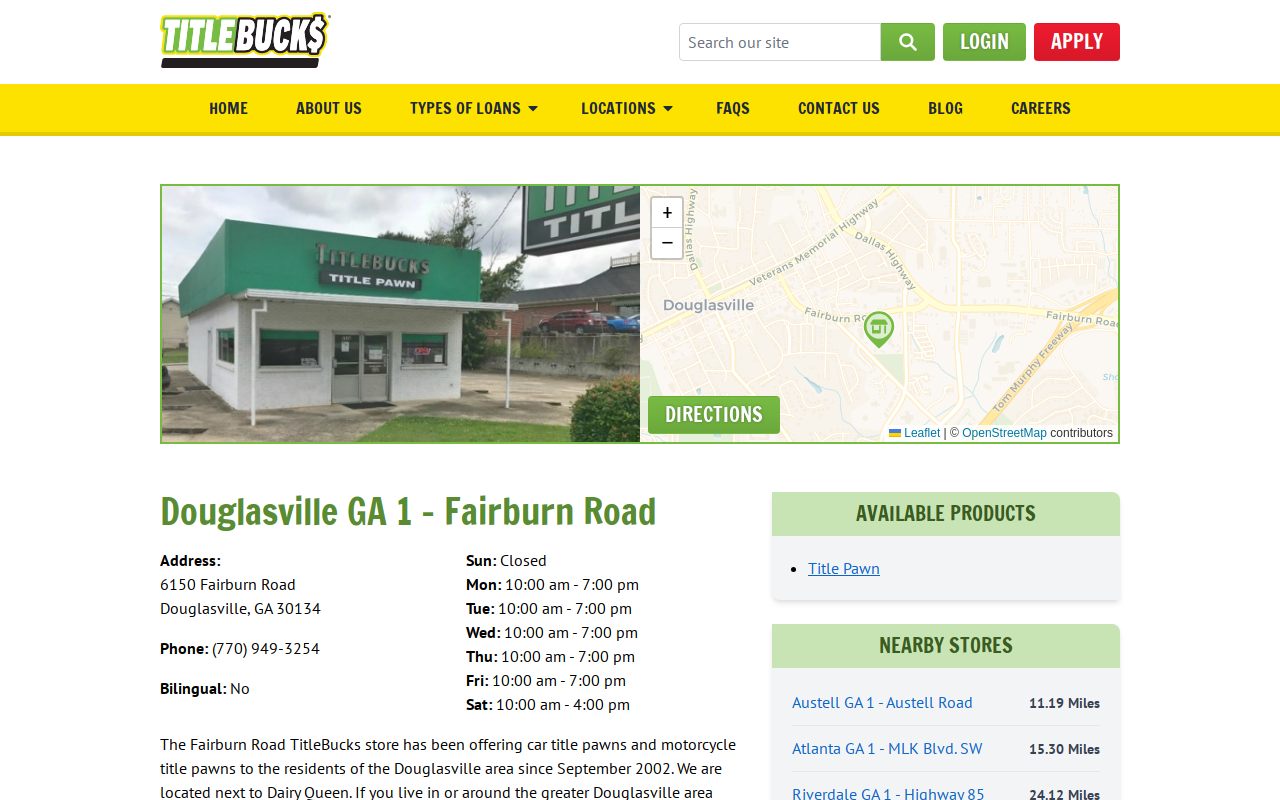 TitleBucks Title Pawns website preview
