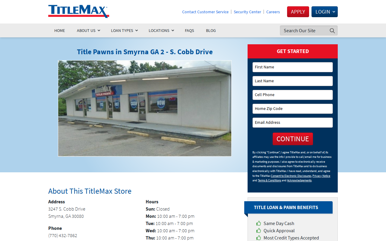 TitleMax Title Pawns website preview