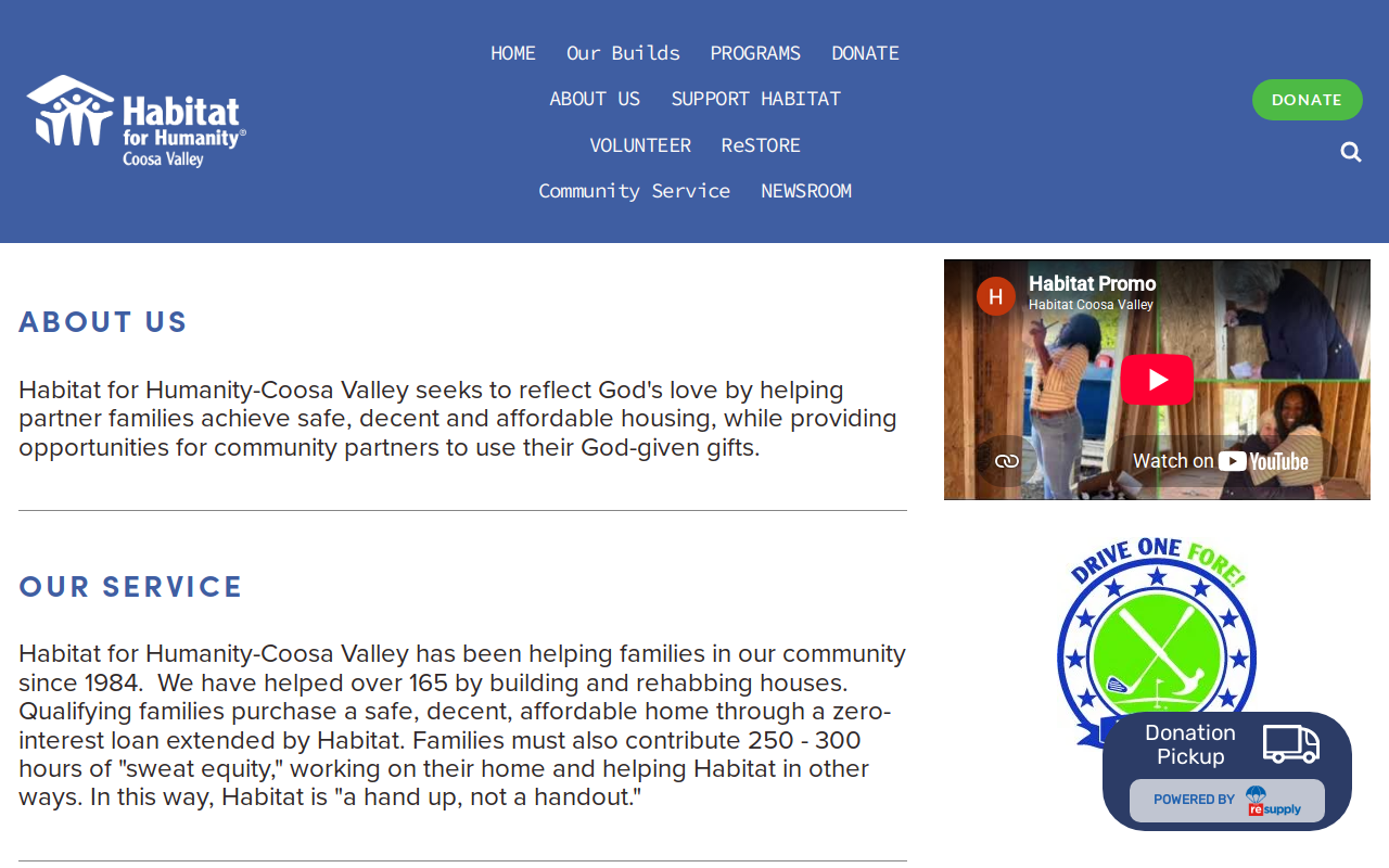 Habitat for Humanity ReStore website preview