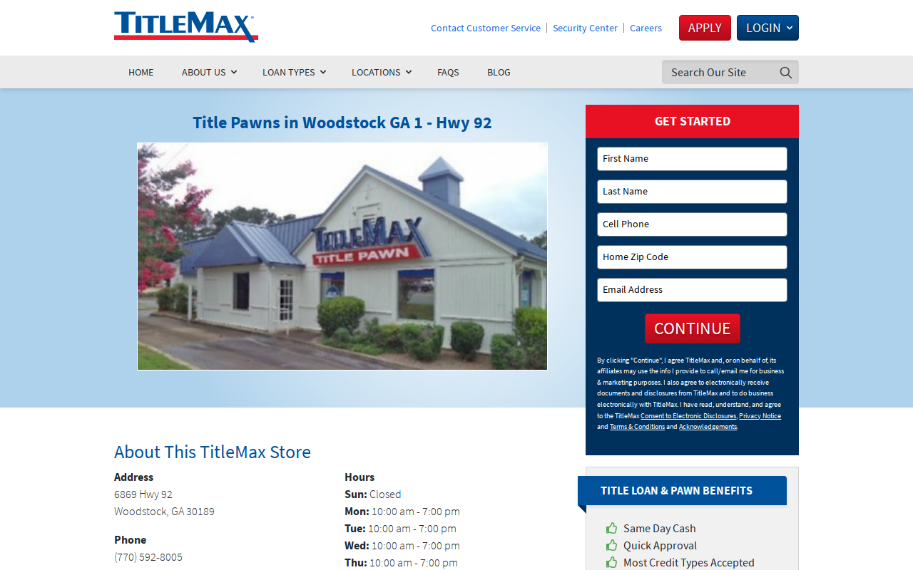 TitleMax Title Pawns website preview
