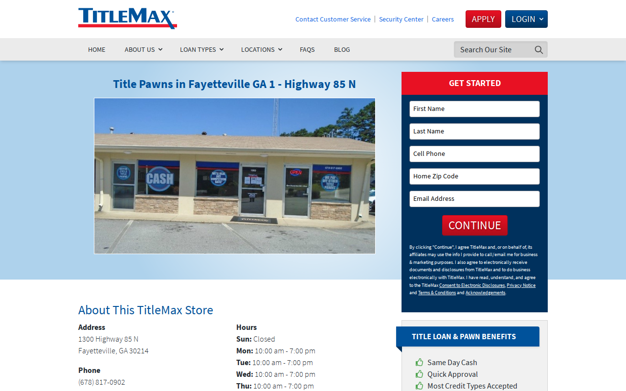 TitleMax Title Pawns website preview