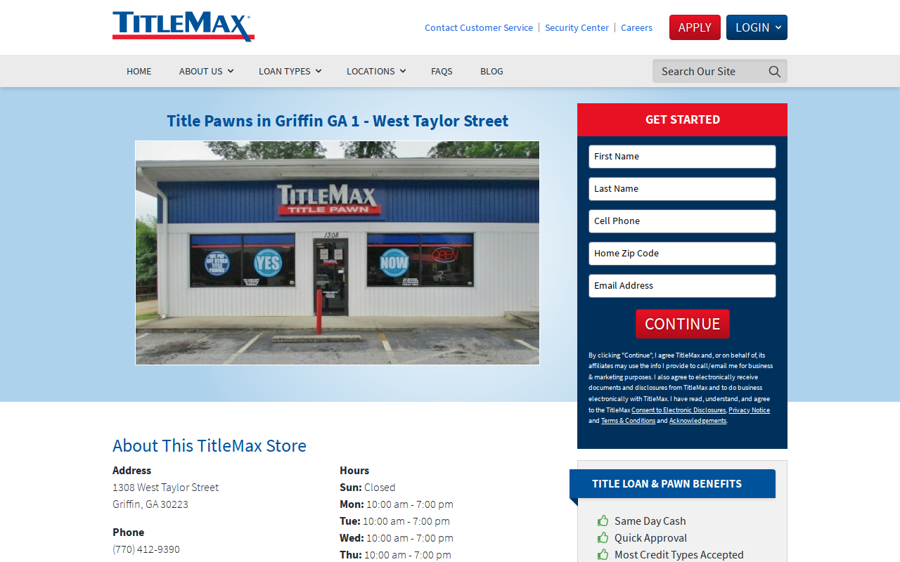 TitleMax Title Pawns website preview