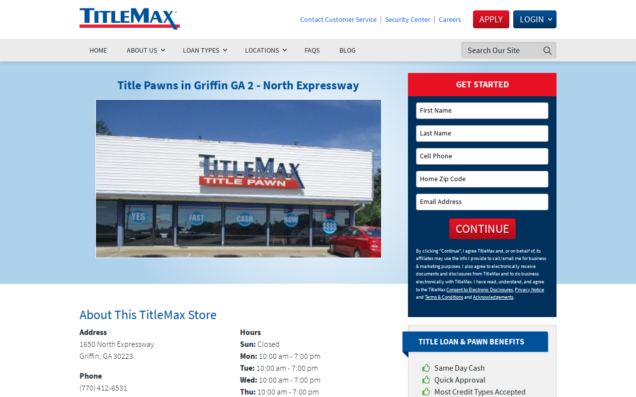 TitleMax Title Pawns website preview